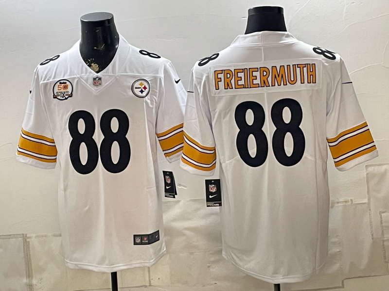 2026 Men Pittsburgh Steelers #88 Freiermuth white Limited Nike NFL Jersey 0901006->los angeles dodgers->MLB Jersey
